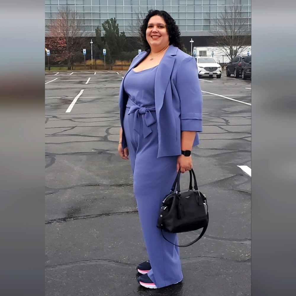 Bar III 3X Wide Leg Jumpsuit and Open Front Blazer.  Fits tall women.